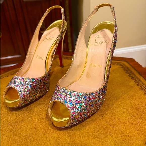 CHRISTIAN LOUBOUTIN 
Glitter No Prive 120 Pumps size 38 UK 4” Heel MSRP $895 - Picture 4 of 15